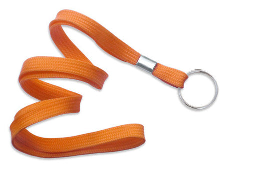 Orange 3/8" (10 mm) Lanyard with Nickel-Plated Steel Split Ring @ $0.90 - MOQ of 100 units