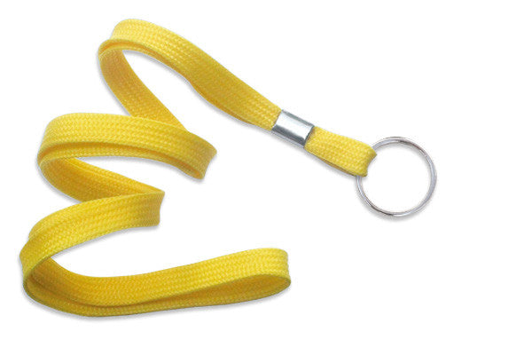 Yellow 3/8" (10 mm) Lanyard with Nickel-Plated Steel Split Ring @ $0.90 - MOQ of 100 units