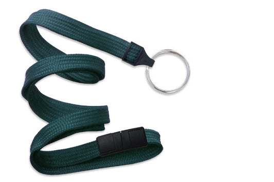 Teal 3/8" (10 mm) Breakaway Lanyard with Nickel-Plated Steel Split Ring - MOQ of 100 units