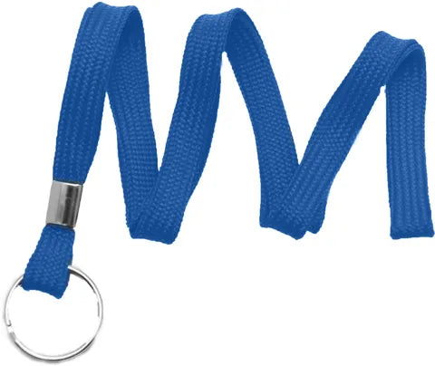 Royal Blue 3/8" (10 mm) Lanyard with Nickel-Plated Steel Split Ring @ $0.90 - MOQ of 100 units